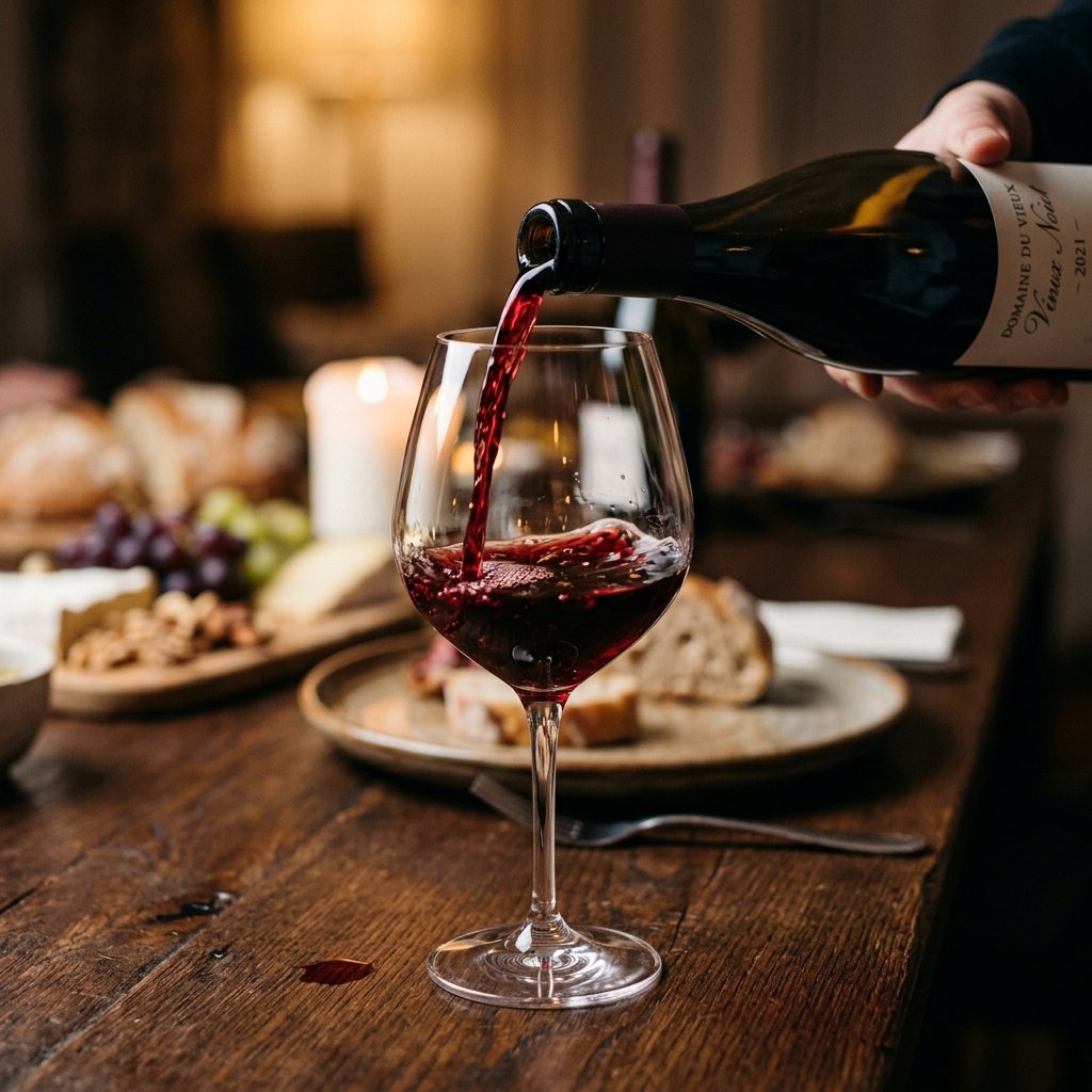 Service de vin rouge haut de gamme dans un verre en cristal